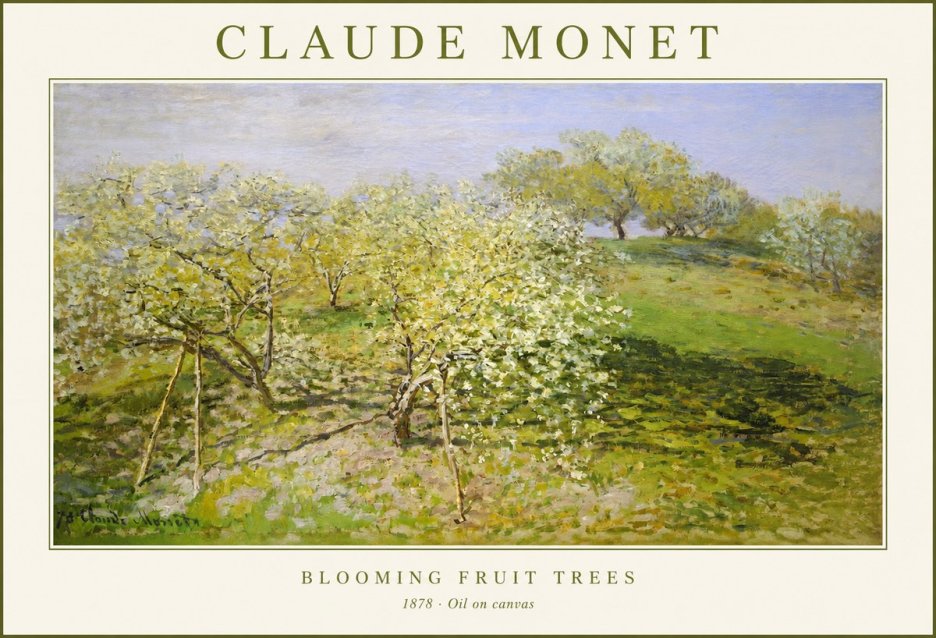Monet Blooming Fruit Trees No1 - Poszter