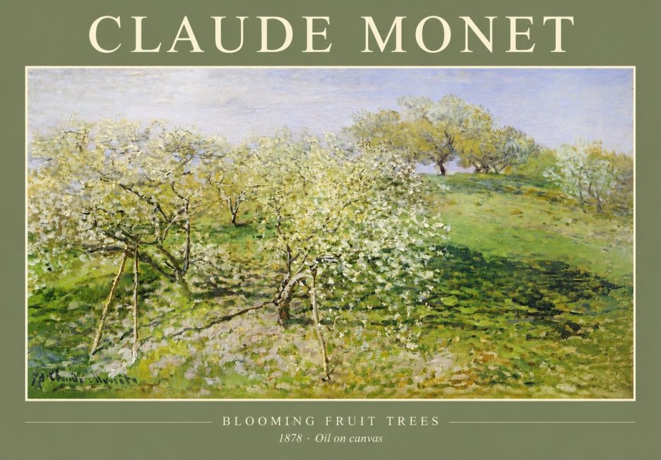 Monet Blooming Fruit Trees No3 - Poszter