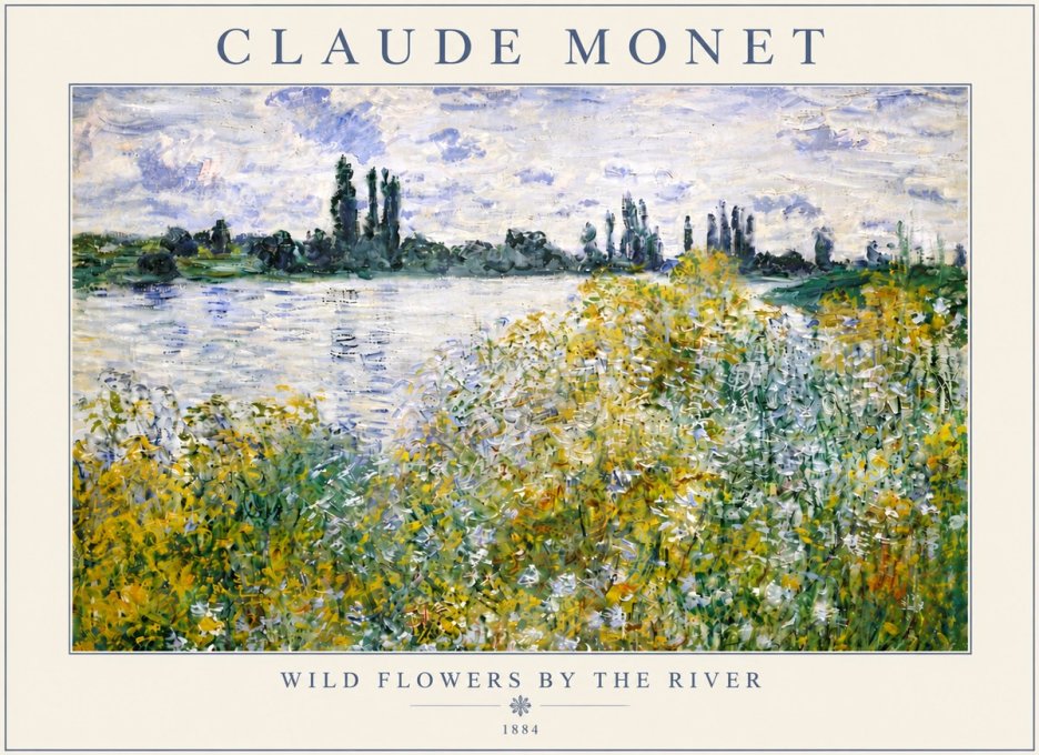 Monet Wild Flowers by the River No5 - Poszter