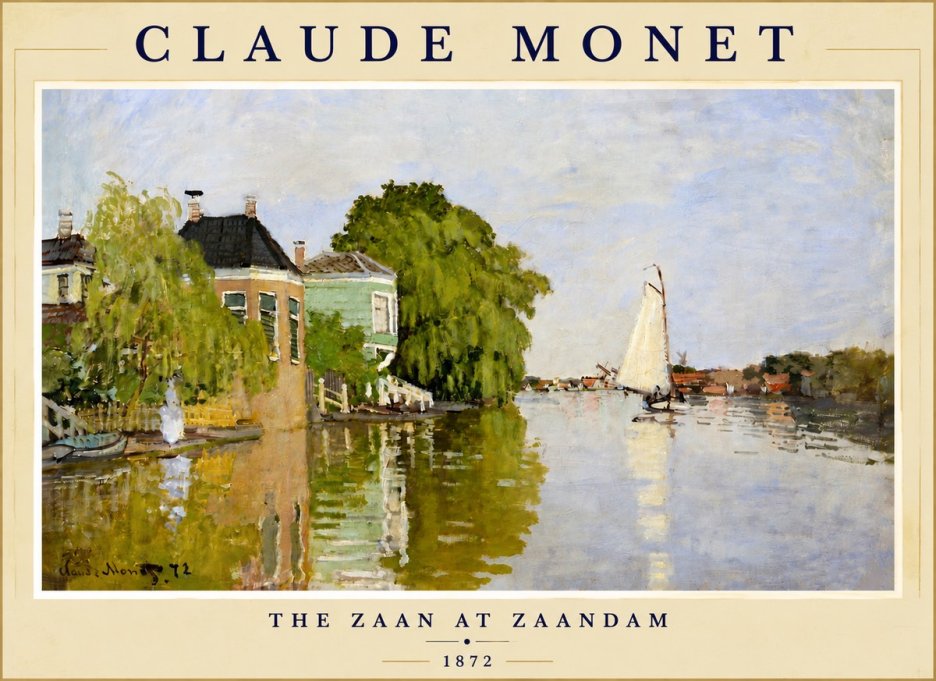 Monet The Zaan at Zaandam No4 - Poszter