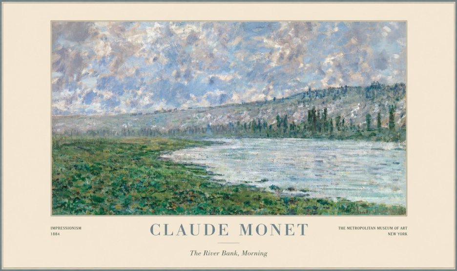 Monet The River Bank, Morning No1 - Poszter