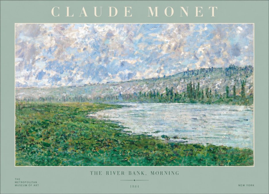 Monet The River Bank, Morning No3 - Poszter