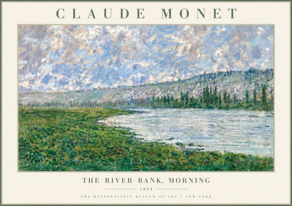 Monet The River Bank, Morning No6 - Poszter
