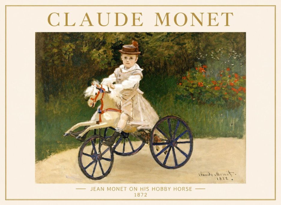 Monet Jean Monet on His Hobby Horse No1 - Poszter