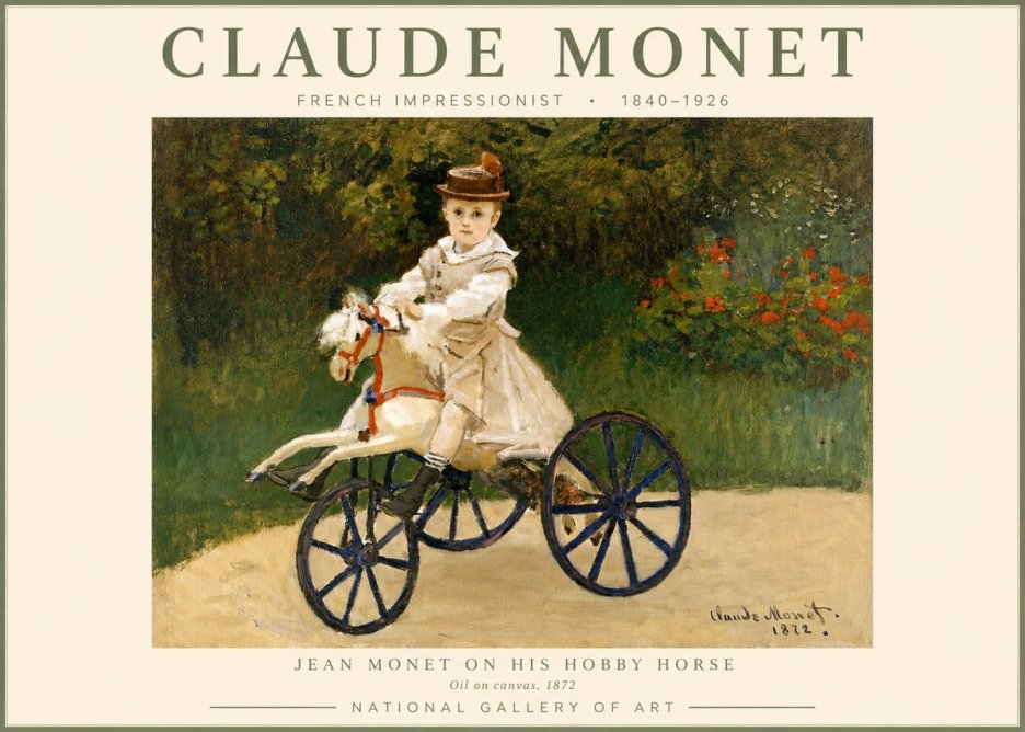 Monet Jean Monet on His Hobby Horse No2 - Poszter