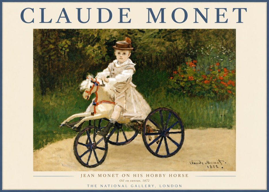 Monet Jean Monet on His Hobby Horse No3 - Poszter