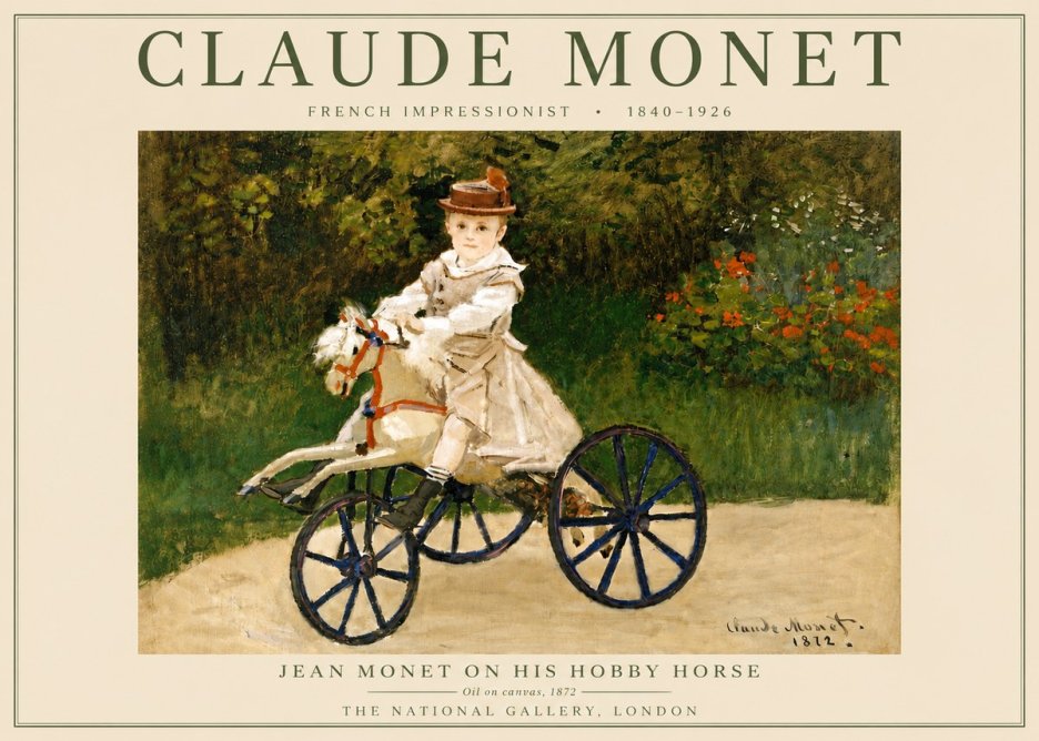 Monet Jean Monet on His Hobby Horse No4 - Poszter