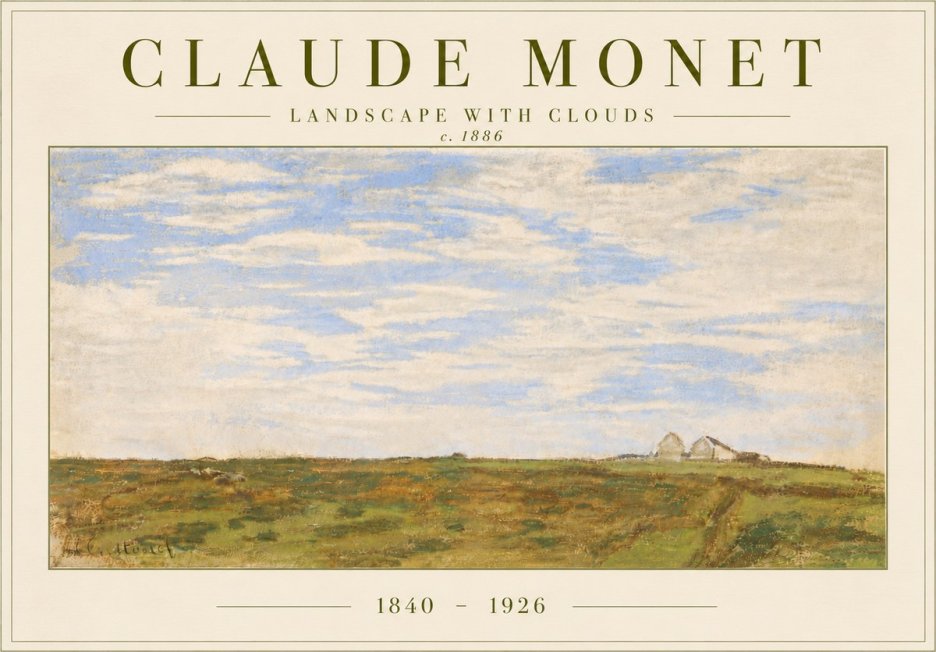 Monet Landscape with Clouds No6 - Poszter