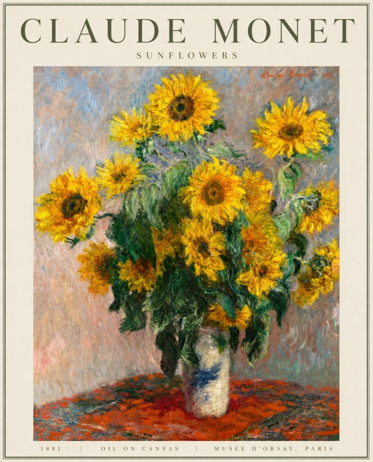 Monet Sunflowers No4 - Poszter