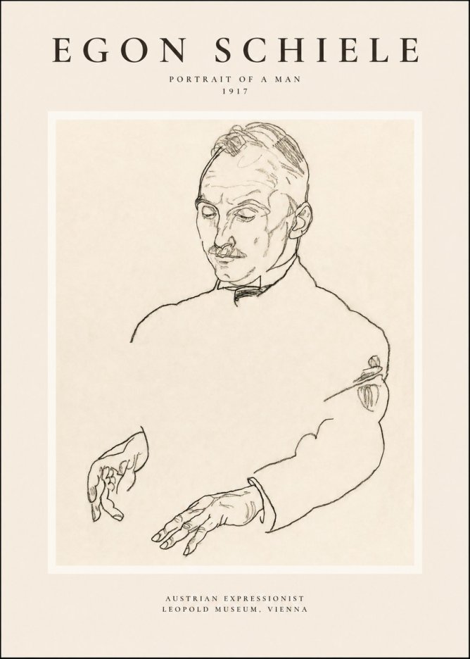 Schiele Portrait of a Man No1 - Poszter