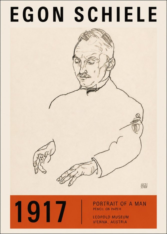 Schiele Portrait of a Man No2 - Poszter