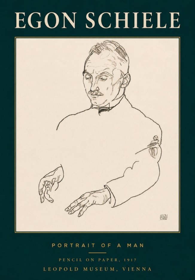 Schiele Portrait of a Man No3 - Poszter