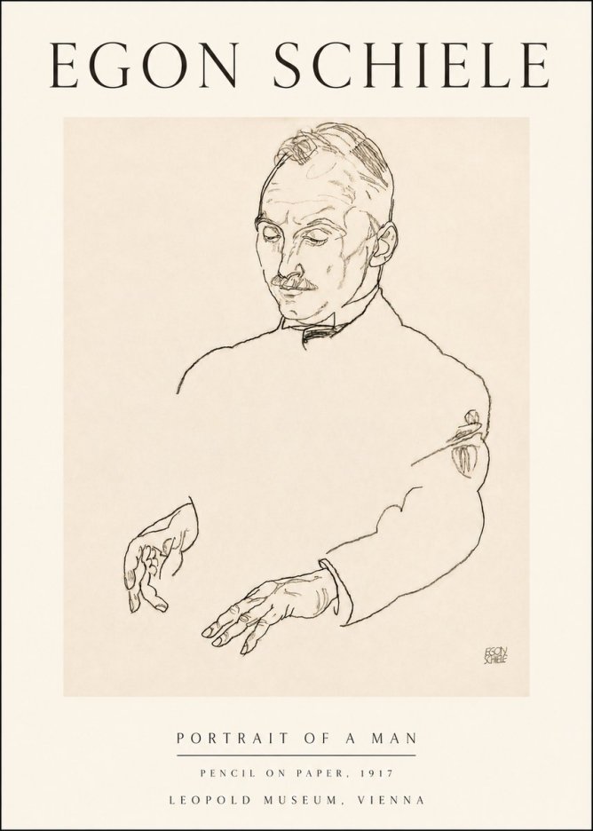 Schiele Portrait of a Man No4 - Poszter