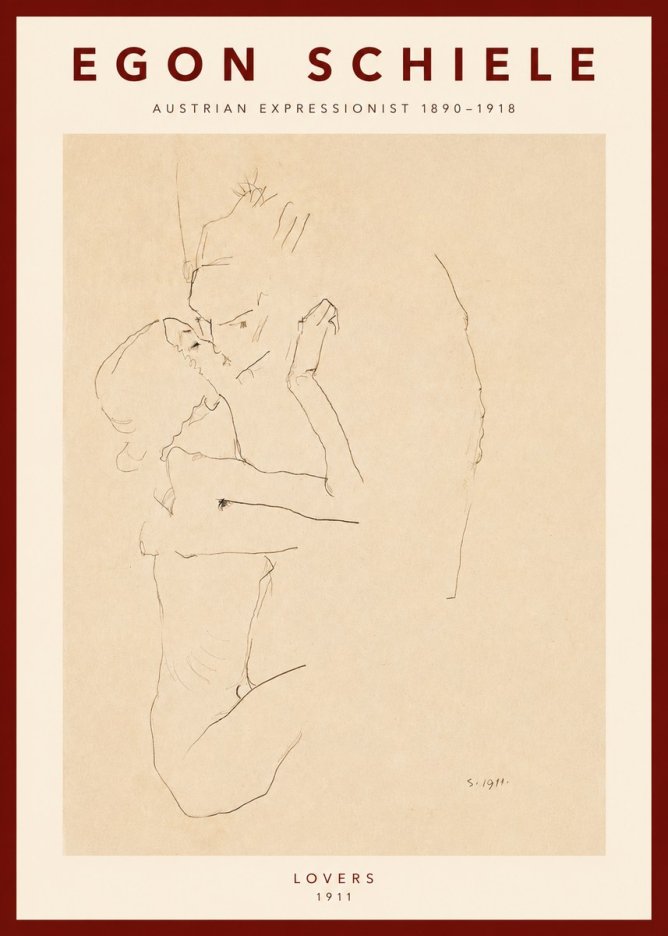 Schiele Lovers No2 - Poszter