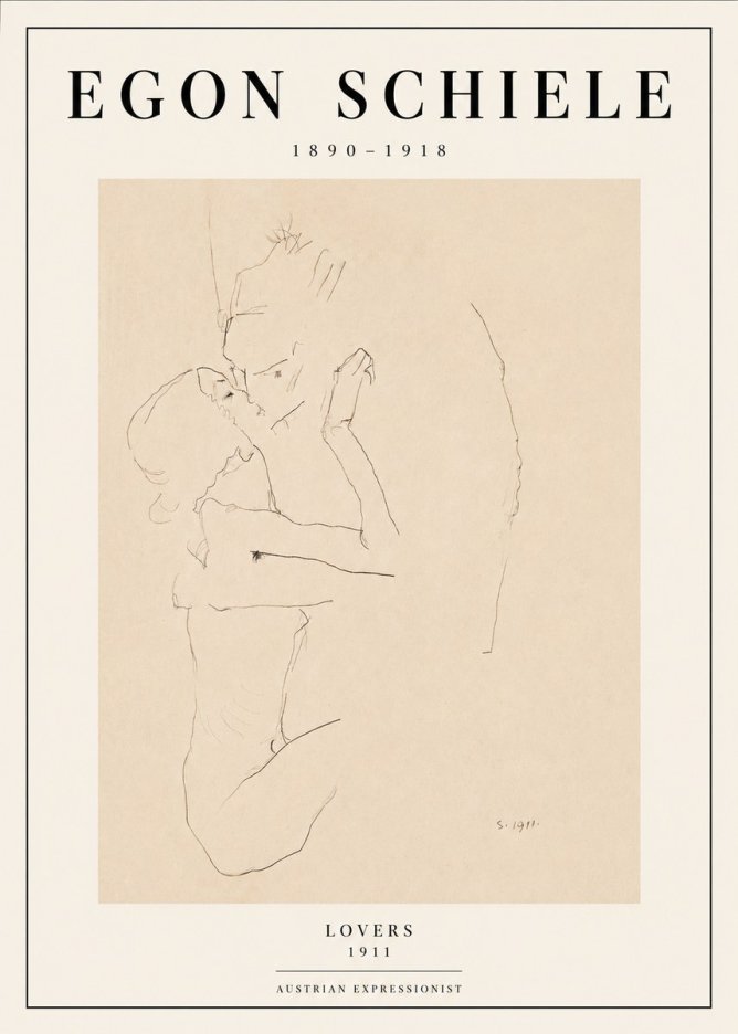 Schiele Lovers No3 - Poszter