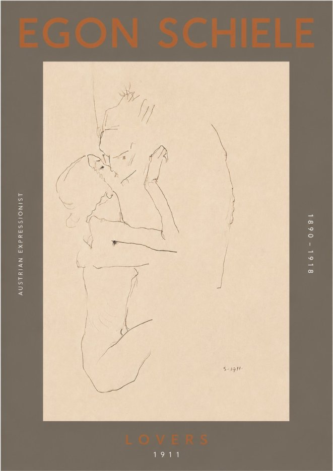 Schiele Lovers No4 - Poszter