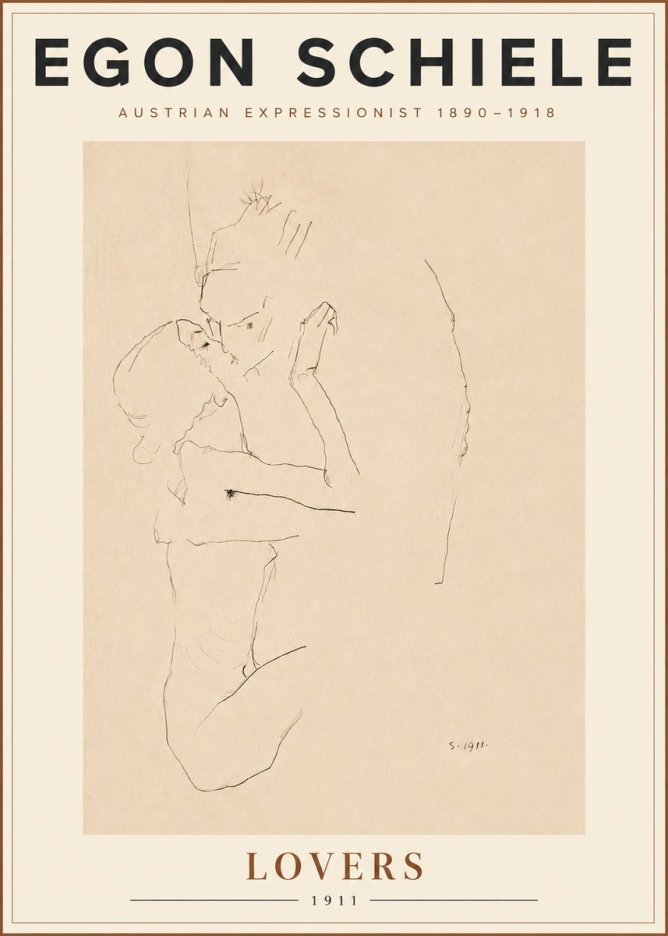 Schiele Lovers No5 - Poszter