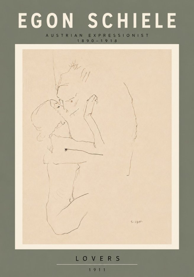 Schiele Lovers No6 - Poszter