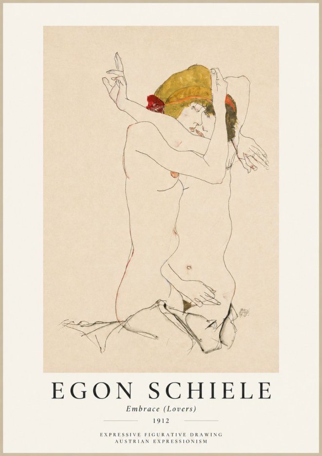 Schiele Embrace (Lovers) No1 - Poszter