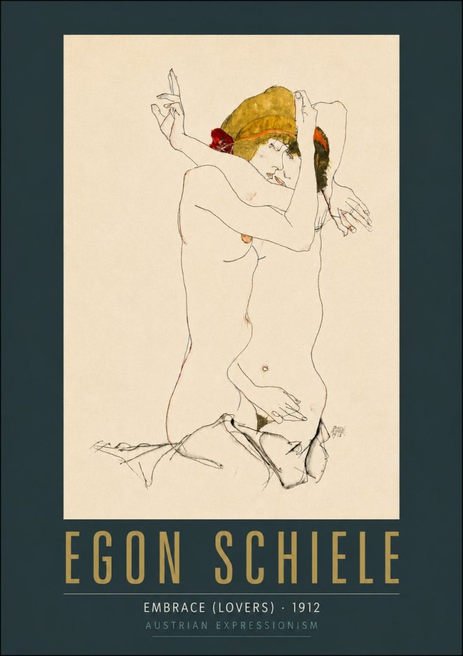 Schiele Embrace (Lovers) No6 - Poszter