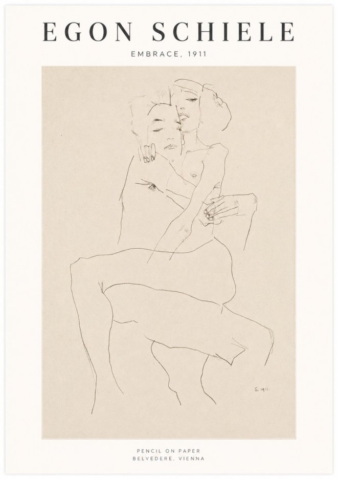 Schiele Embrace, 1911 No1 - Poszter