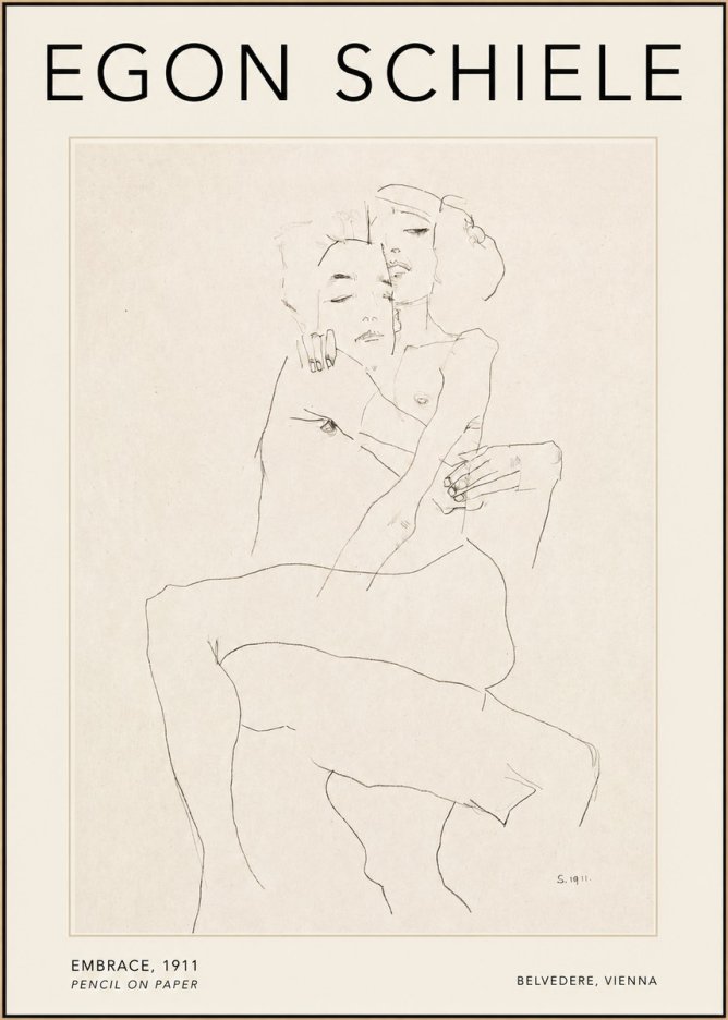 Schiele Embrace, 1911 No2 - Poszter