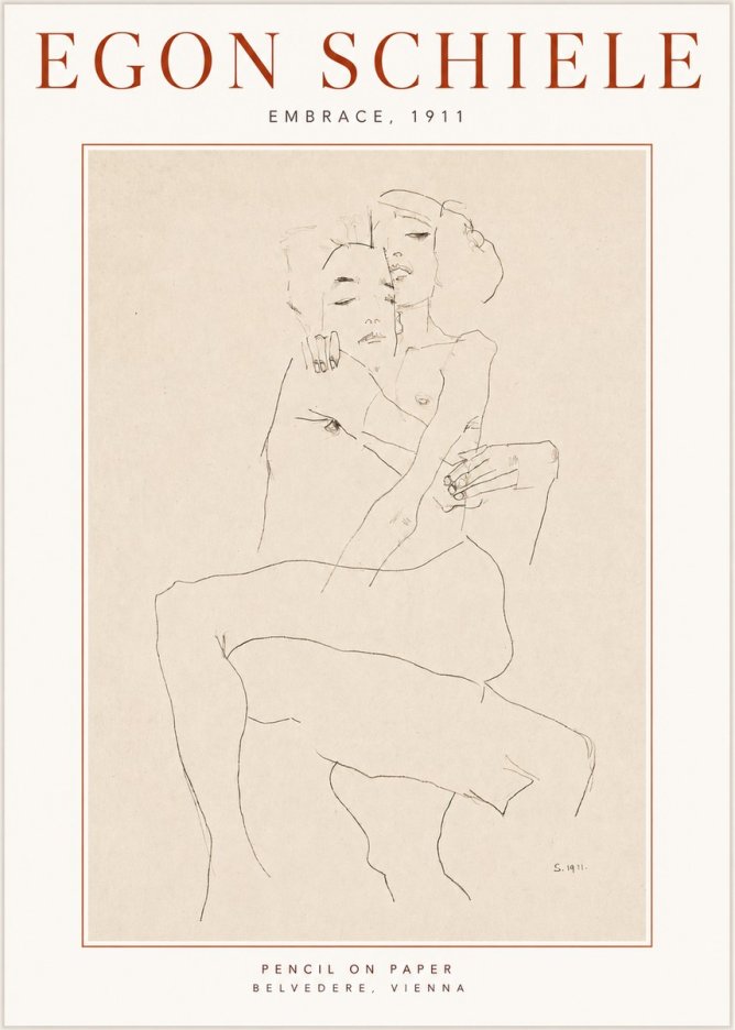 Schiele Embrace, 1911 No3 - Poszter