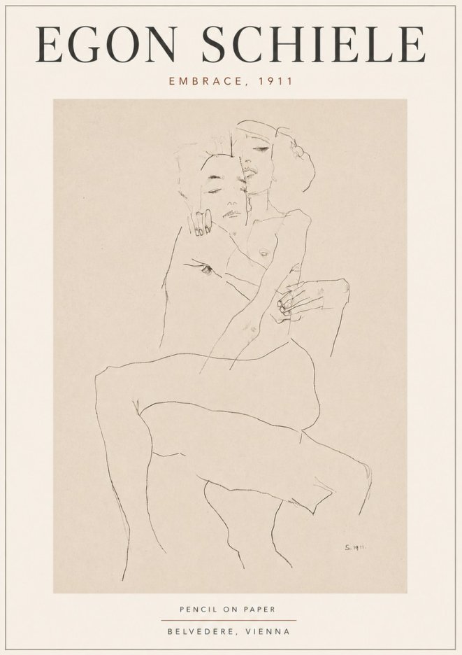 Schiele Embrace, 1911 No5 - Poszter