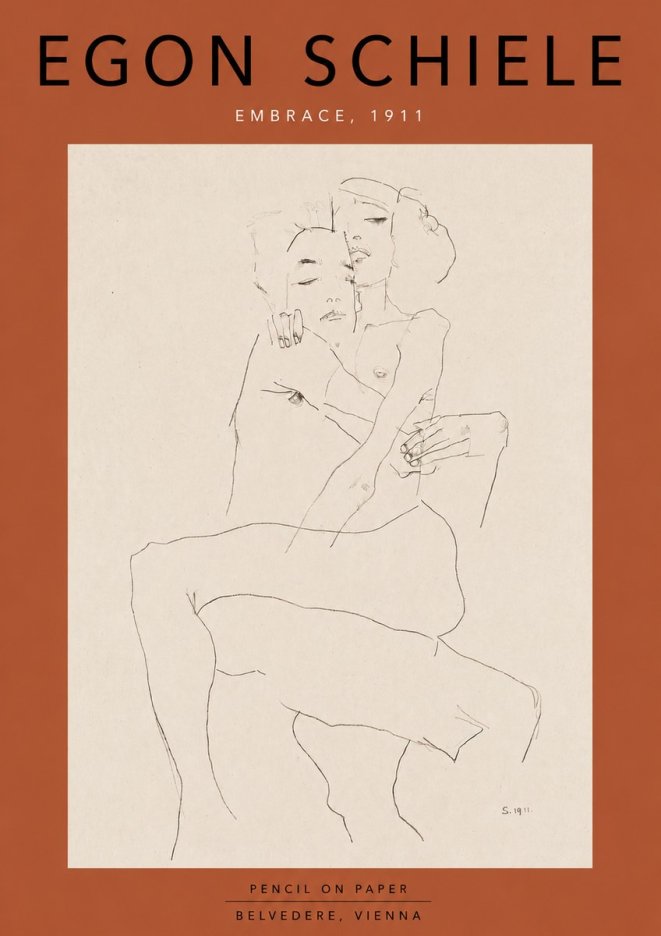 Schiele Embrace, 1911 No6 - Poszter