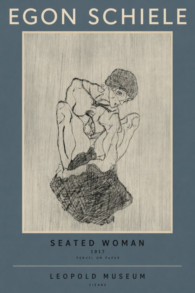 Schiele Seated Woman No2 - Poszter