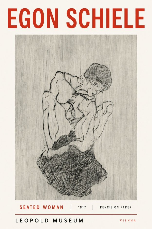 Schiele Seated Woman No3 - Poszter