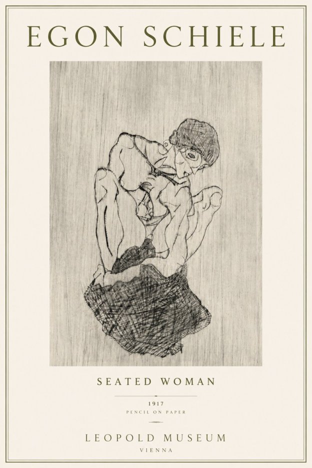 Schiele Seated Woman No4 - Poszter