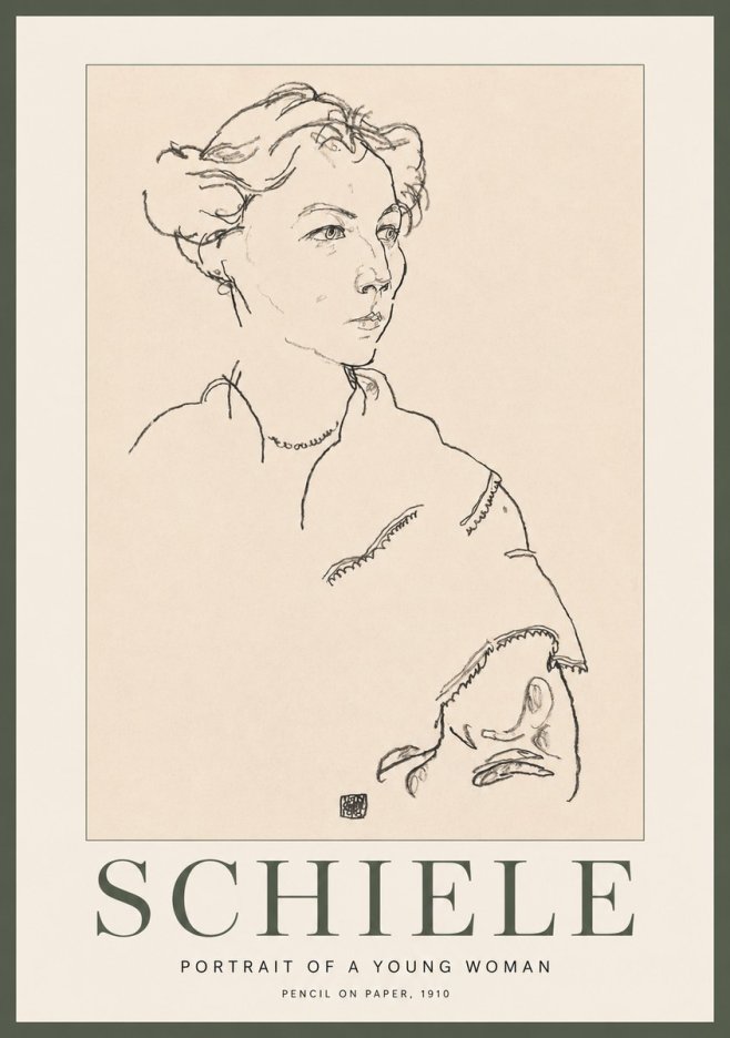 Schiele Portrait of a Young Woman No2 - Poszter