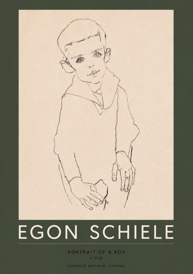 Schiele Portrait of a Boy No2 - Poszter