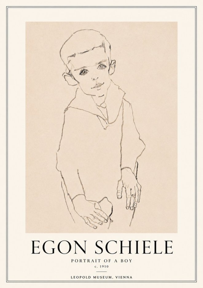 Schiele Portrait of a Boy No3 - Poszter