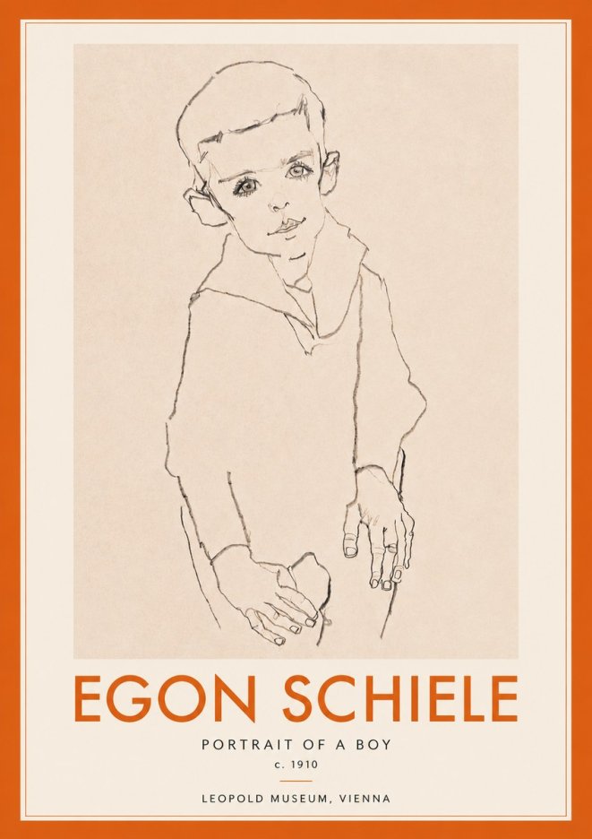 Schiele Portrait of a Boy No4 - Poszter