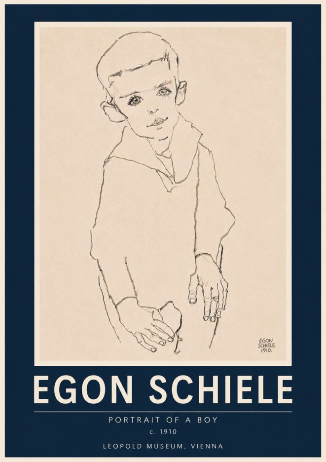 Schiele Portrait of a Boy No6 - Poszter