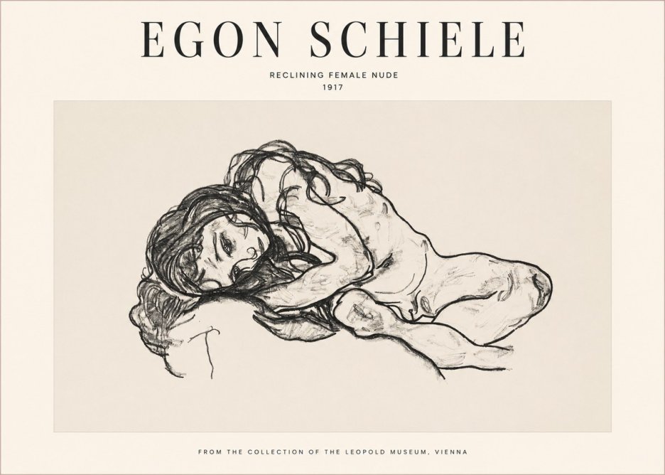 Schiele Reclining Female Nude No1 - Poszter