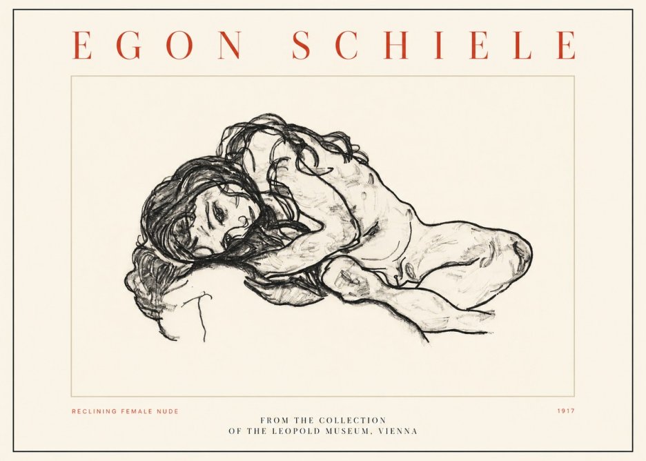 Schiele Reclining Female Nude No2 - Poszter