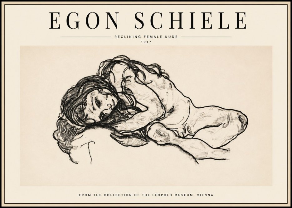 Schiele Reclining Female Nude No3 - Poszter