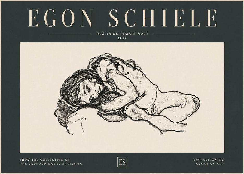 Schiele Reclining Female Nude No6 - Poszter