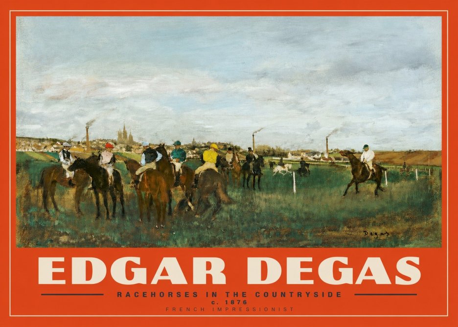 Edgar Degas Racehorses in the Countryside No3 - Poszter