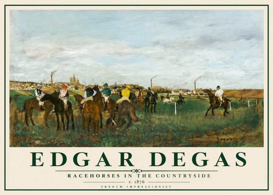 Edgar Degas Racehorses in the Countryside No5 - Poszter