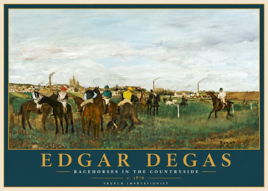 Edgar Degas Racehorses in the Countryside No6 - Poszter