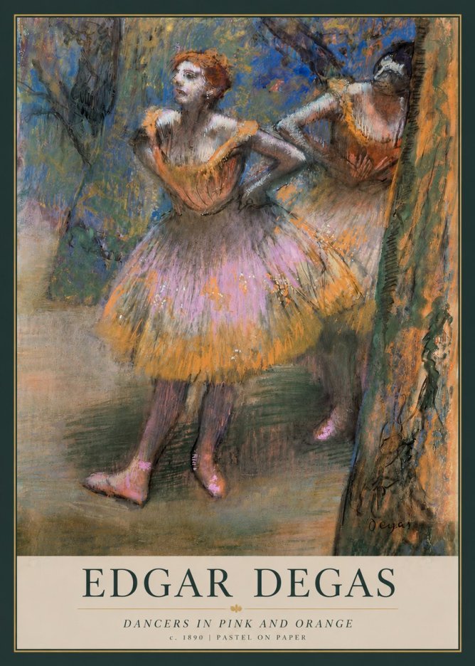 Edgar Degas Dancers in Pink and Orange No3 - Poszter