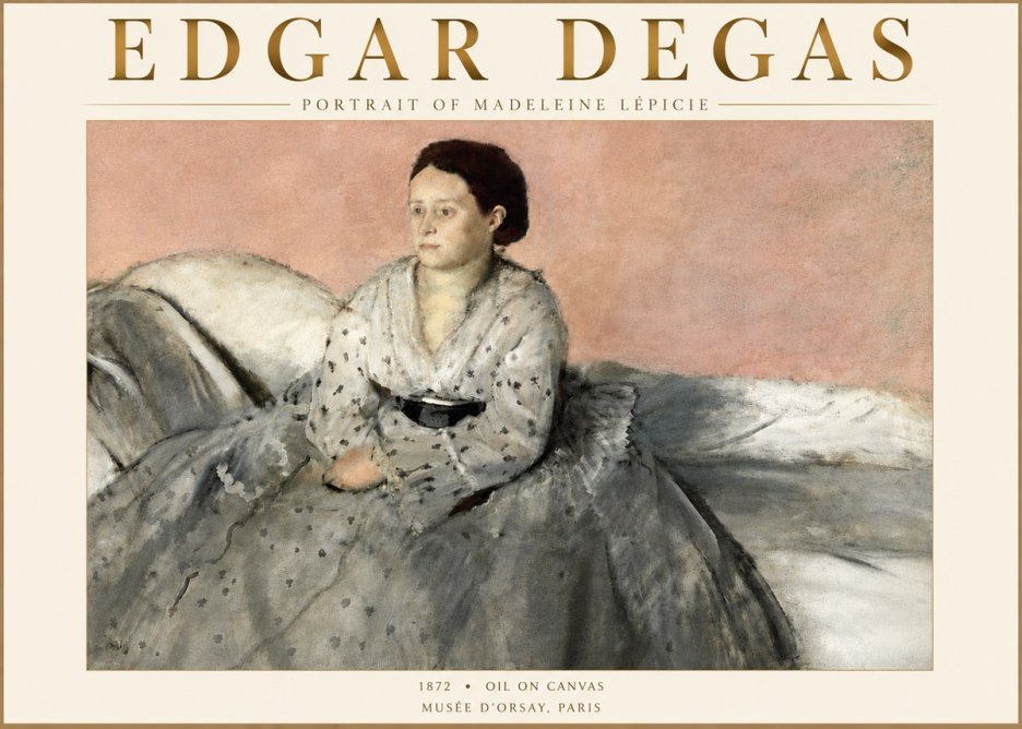 Edgar Degas Portrait of Madeleine Lépicie No4 - Poszter
