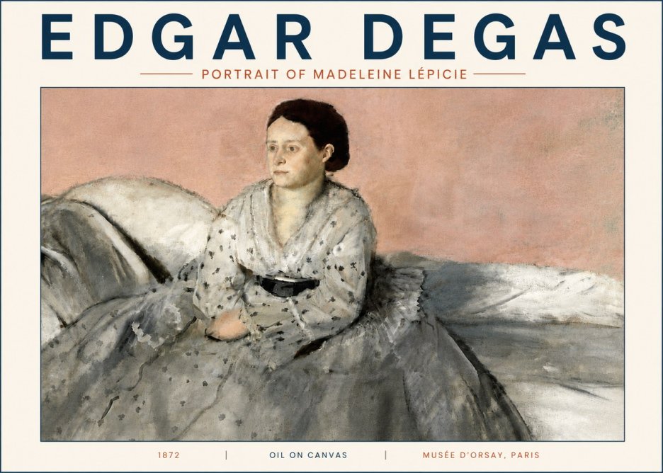 Edgar Degas Portrait of Madeleine Lépicie No6 - Poszter