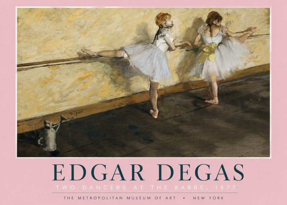 Edgar Degas Two Dancers at the Barre, 1877 No2 - Poszter