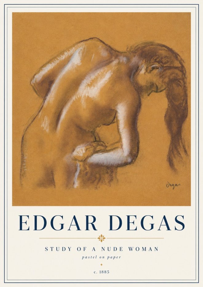 Edgar Degas Study of a Nude Woman I No3 - Poszter