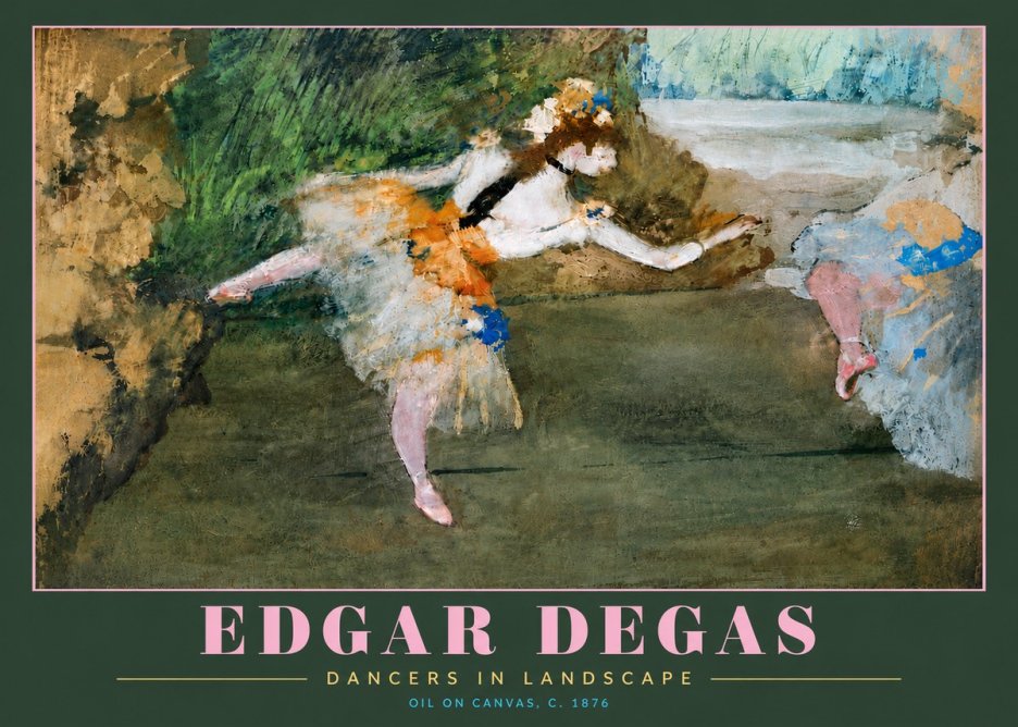 Edgar Degas Dancers in Landscape I No5 - Poszter